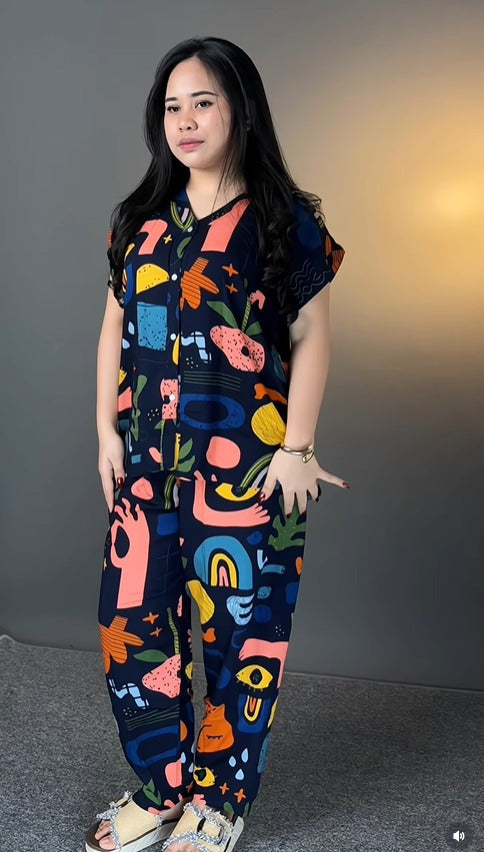 Womenโs Abstract Printed Co-Ord Set